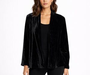 Marina Rinaldi Silk Velvet Evening Jacket Black Plus Size 2X Italy